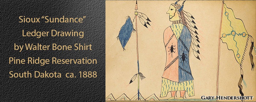 Sioux “Sundance” Ledger Drawingby by Walter Bone Shirt