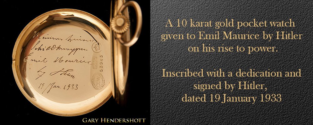 Inscribed with a dedication and signed by Hitler, dated 19 January 1933